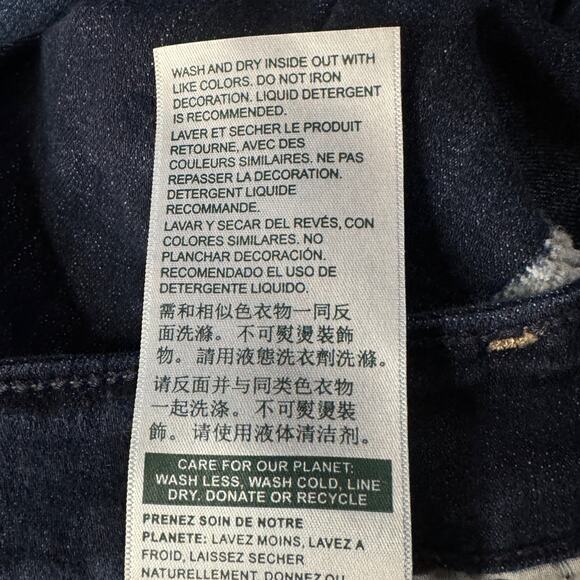 Levi’s Signature SZ 10 High-Rise Jean Shorts Distressed Frayed Cuffed Dark Wash - Picture 7 of 8